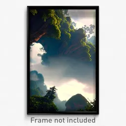 Pixel Art Poster - Grandiose Cloud Forest (8 Bit Psychedelic Video Game Print)