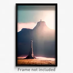 Pixel Art Poster - Haunting Butte (8 Bit Psychedelic Trippy Video Game Print)