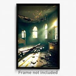 Pixel Art Poster - Damaged Hospice (8 Bit Psychedelic Trippy Video Game Print)