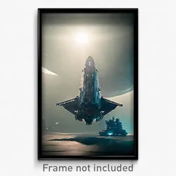 Pixel Art Poster - Impeccable Spaceship (8 Bit Psychedelic Video Game Print)