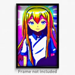 Pixel Art Poster - Gracious Anime (8 Bit Psychedelic Trippy Video Game Print)
