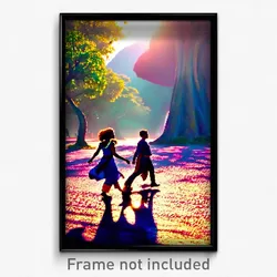 Pixel Art Poster - Blissful Savannah (8 Bit Psychedelic Trippy Video Game Print)