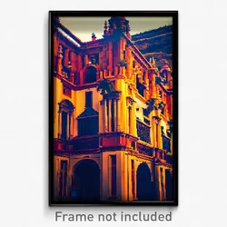 Pixel Art Poster - Zany Spanish Architecture (8 Bit Video Game Print)
