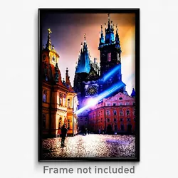 Pixel Art Poster - Monumental Prague (8 Bit Psychedelic Trippy Video Game Print)
