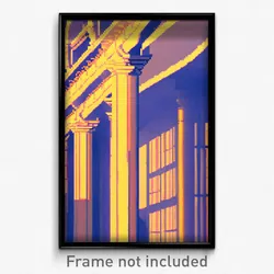 Pixel Art Poster - Shady Architecture (8 Bit Psychedelic Video Game Print)