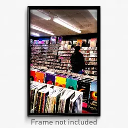 Pixel Art Poster - Vivid Record Store (8 Bit Psychedelic Video Game Print)