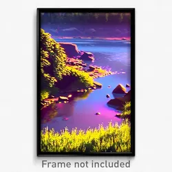 Pixel Art Poster - Distant Brook (8 Bit Psychedelic Trippy Video Game Print)