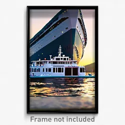 Pixel Art Poster - Ample Ferry (8 Bit Psychedelic Trippy Weird Video Game Print)