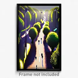 Pixel Art Poster - Squiggly Thoroughfare (8 Bit Psychedelic Video Game Print)