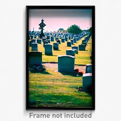Pixel Art Poster - Basic Cemetery (8 Bit Psychedelic Trippy Video Game Print)