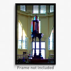 Pixel Art Poster - Stained Pulpit (8 Bit Psychedelic Trippy Video Game Print)