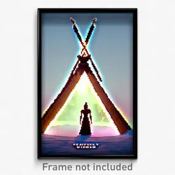 Pixel Art Poster - Heavenly Wigwam (8 Bit Psychedelic Trippy Video Game Print)