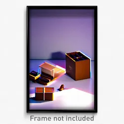 Pixel Art Poster - Brown Shoebox (8 Bit Psychedelic Trippy Video Game Print)
