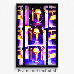 Pixel Art Poster - Shiny Movie Awards (8 Bit Psychedelic Video Game Print)