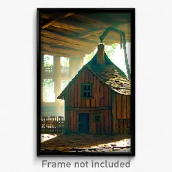 Pixel Art Poster - Gregarious Hovel (8 Bit Psychedelic Trippy Video Game Print)