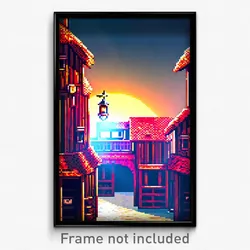 Pixel Art Poster - Unique Hovel (8 Bit Psychedelic Trippy Video Game Print)