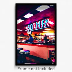 Pixel Art Poster - Major 50'S Diner (8 Bit Psychedelic Trippy Video Game Print)
