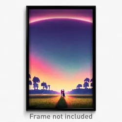 Pixel Art Poster - Calm Nation (8 Bit Psychedelic Trippy Weird Video Game Print)