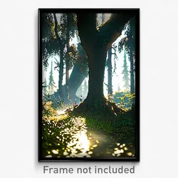 Pixel Art Poster - Damaged Woods (8 Bit Psychedelic Trippy Video Game Print)