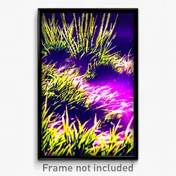 Pixel Art Poster - Dangerous Grass (8 Bit Psychedelic Trippy Video Game Print)