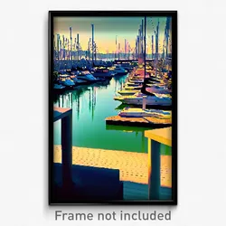 Pixel Art Poster - Mellow Marina (8 Bit Psychedelic Trippy Video Game Print)