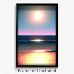Pixel Art Poster - Flat Beach (8 Bit Psychedelic Trippy Weird Video Game Print)
