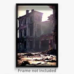 Pixel Art Poster - Monstrous Derelict (8 Bit Psychedelic Video Game Print)