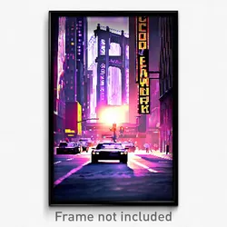 Pixel Art Poster - Cold New York (8 Bit Psychedelic Trippy Video Game Print)
