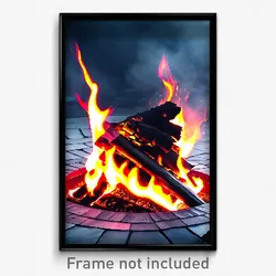 Pixel Art Poster - Prestigious Fire (8 Bit Psychedelic Trippy Video Game Print)