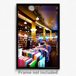 Pixel Art Poster - Quirky Book Store (8 Bit Psychedelic Trippy Video Game Print)