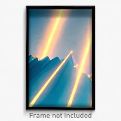 Pixel Art Poster - Light Blue Fest (8 Bit Psychedelic Trippy Video Game Print)