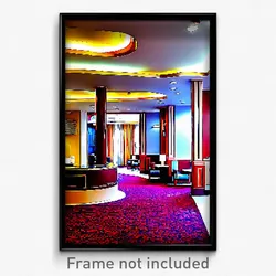 Pixel Art Poster - Admirable Hotel Lobby (8 Bit Psychedelic Video Game Print)