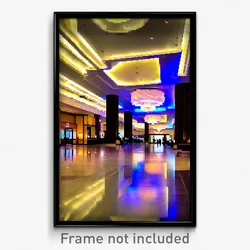 Pixel Art Poster - Voluminous Hotel Lobby (8 Bit Psychedelic Video Game Print)