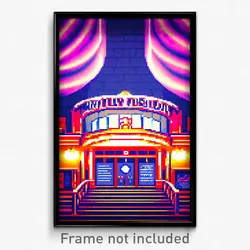 Pixel Art Poster - Swirly Museum (8 Bit Psychedelic Trippy Video Game Print)