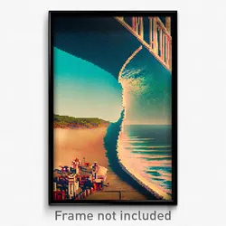 Pixel Art Poster - Agitated Cove (8 Bit Psychedelic Trippy Video Game Print)