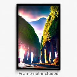 Pixel Art Poster - Adventurous Henge (8 Bit Psychedelic Trippy Video Game Print)