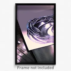 Pixel Art Poster - Metallic Drawing (8 Bit Psychedelic Trippy Video Game Print)