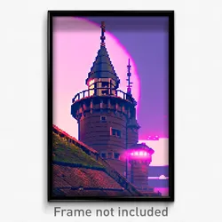 Pixel Art Poster - Glaring Turret (8 Bit Psychedelic Trippy Video Game Print)