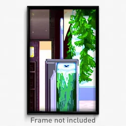 Pixel Art Poster - Evergreen Ice Machine (8 Bit Psychedelic Video Game Print)