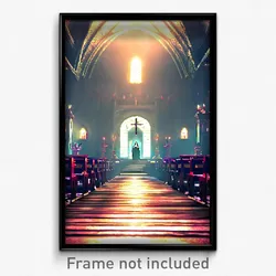 Pixel Art Poster - Creepy Sanctuary (8 Bit Psychedelic Trippy Video Game Print)