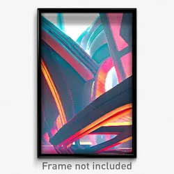Pixel Art Poster - Warped Futuristic Architecture (8 Bit Video Game Print)