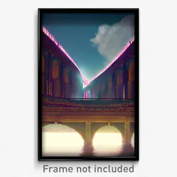 Pixel Art Poster - Mushy Aquaduct (8 Bit Psychedelic Trippy Video Game Print)