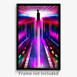 Pixel Art Poster - Flamboyant Rill (8 Bit Psychedelic Trippy Video Game Print)