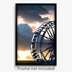 Pixel Art Poster - Cloudy Wheel (8 Bit Psychedelic Trippy Video Game Print)