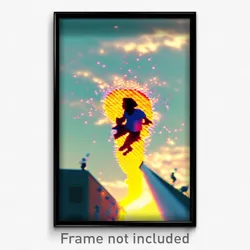 Pixel Art Poster - Distorted Labor Day (8 Bit Psychedelic Video Game Print)