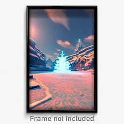 Pixel Art Poster - Frosty Conquest (8 Bit Psychedelic Trippy Video Game Print)