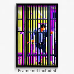 Pixel Art Poster - Flashy Jail (8 Bit Psychedelic Trippy Weird Video Game Print)