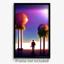 Pixel Art Poster - Round Labor Day (8 Bit Psychedelic Trippy Video Game Print)