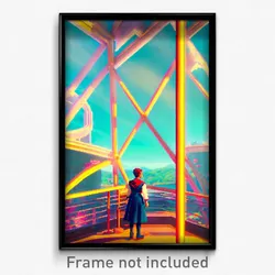 Pixel Art Poster - Tidy Vista (8 Bit Psychedelic Trippy Weird Video Game Print)