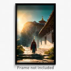 Pixel Art Poster - Tiny Monastery (8 Bit Psychedelic Trippy Video Game Print)